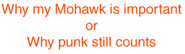 Why my Mohawk is important or why punk still counts